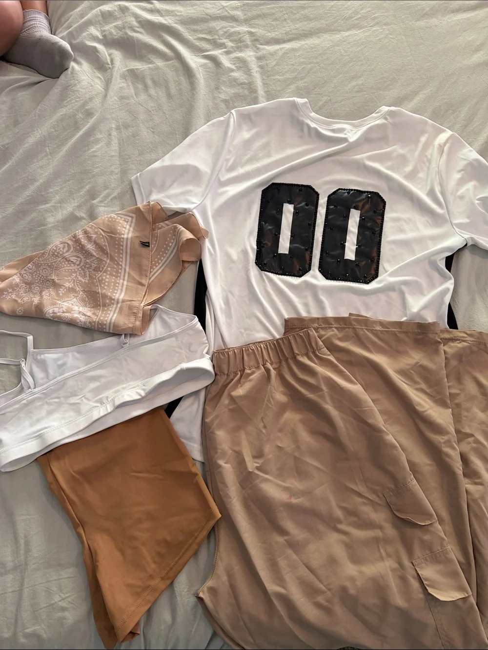 Weissman White and Tan Kids Dance Costume Set
